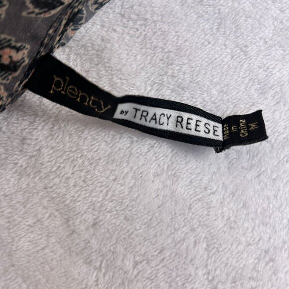 Plenty by Tracy Reese Womens Printed Tie-Neck Blouse Top Medium Balloon Sleeve - Picture 3 of 7